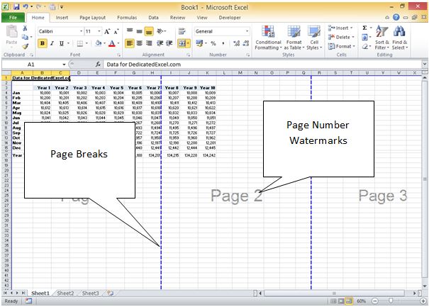 Show page break (excel for mac